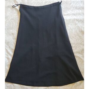 K4  Jones New York Collection Platinum Black Flare Lined Midi Chiffon Skirt